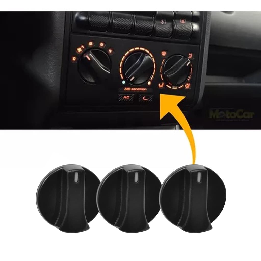 Kit 3 Botao Ar Painel Gol Parati Saveiro Bola G2 1995 A 1999