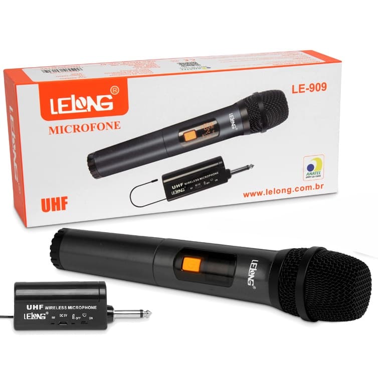 Microfone Digital Sem Fio Wireless Uhf Para Karaokê Igreja