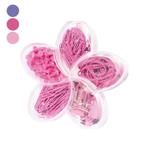Kit Estojo Flor de Lotus MOLIN C/ Binders Percevejos Clips e Elástico