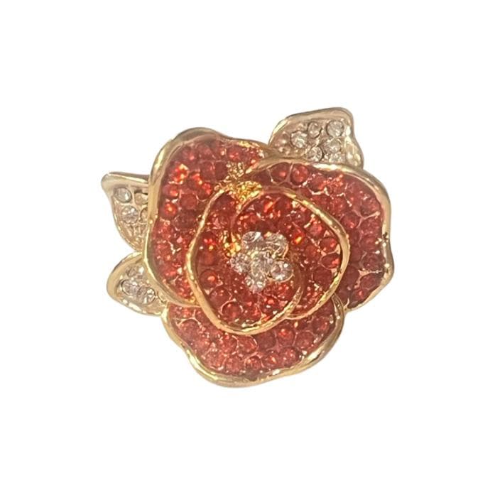 Anel de Flor Com Strass  Em Aco Inox Cod. 4834-9