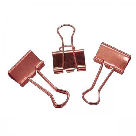 Prendedor Para Papel Binder 25mm 10 Unidades Rosê Gold Tilibra