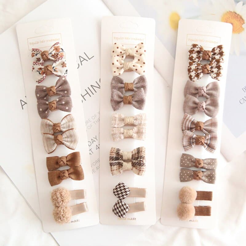 5/10 Pcs Cute Bow Baby Hair Clip Bola De Cabelo Liso Para Crianças Pequeno Moda Menina Acessórios