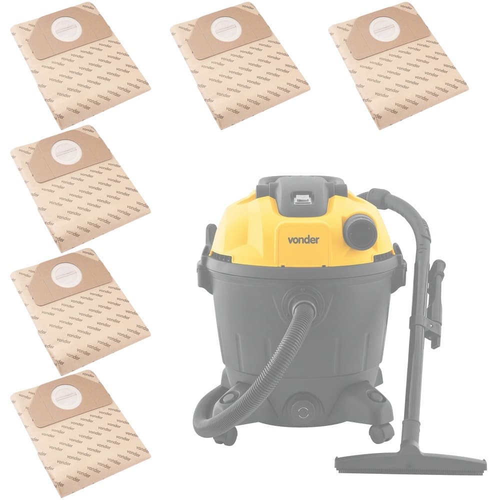Kit 6 Peças Saco Coletor de Pó Para Aspirador de Pó APV 1235 Vonder