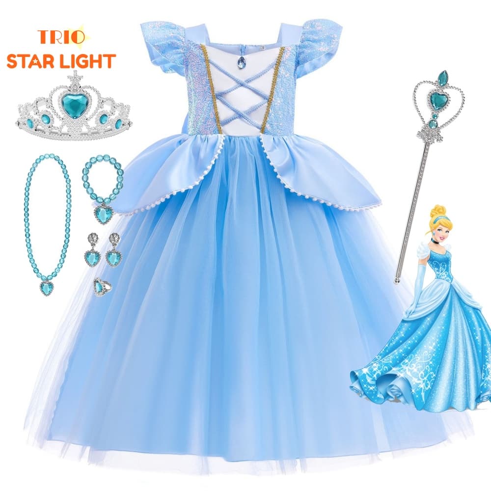 Garotas como fantasias de Cinderela / Vestidos de princesa para festas de aniversário de crianças