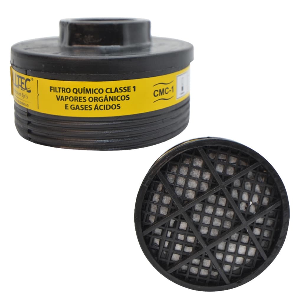 Kit C/ 2 Filtros Alltec Máscara Pintura Proteção Gás Respiratória Epi