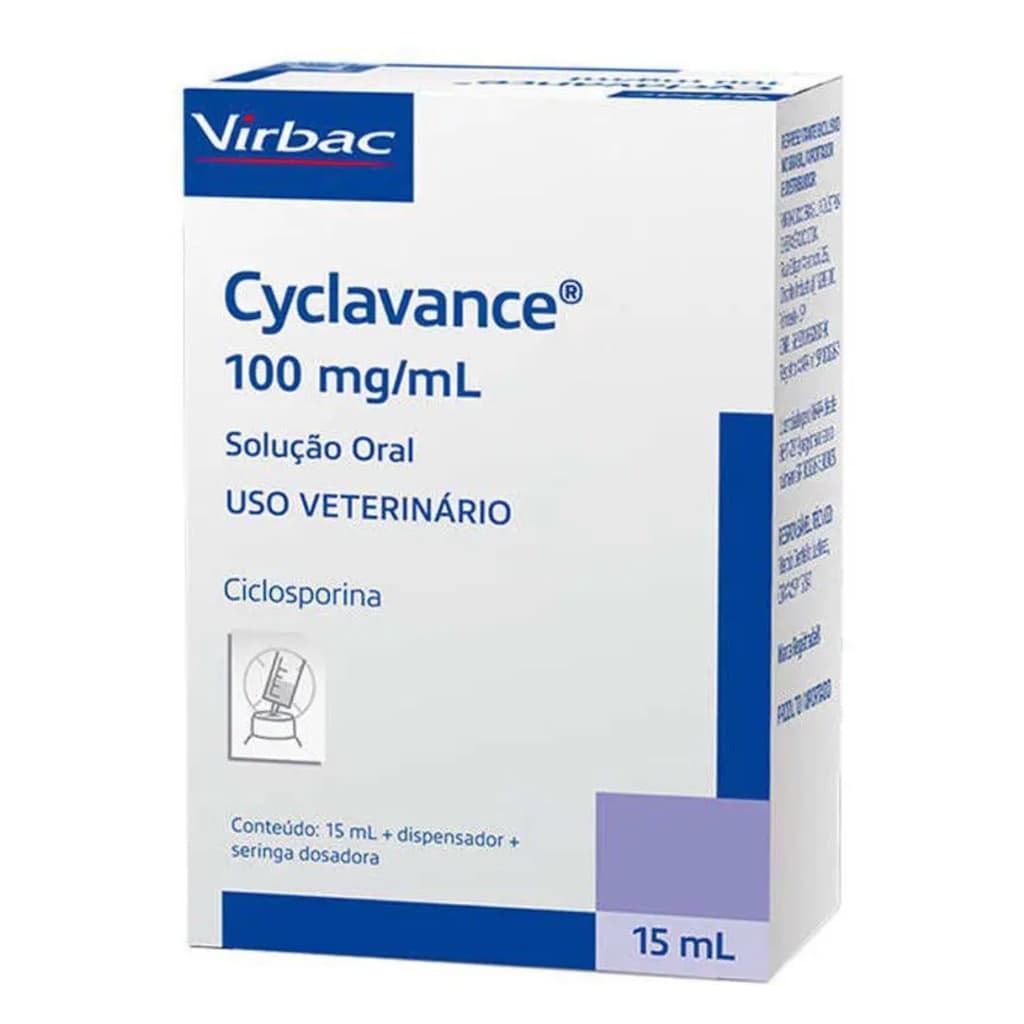 Cyclavance 100 Mg/ml Virbac Original 15ml Cães Dermatite Ciclosporina