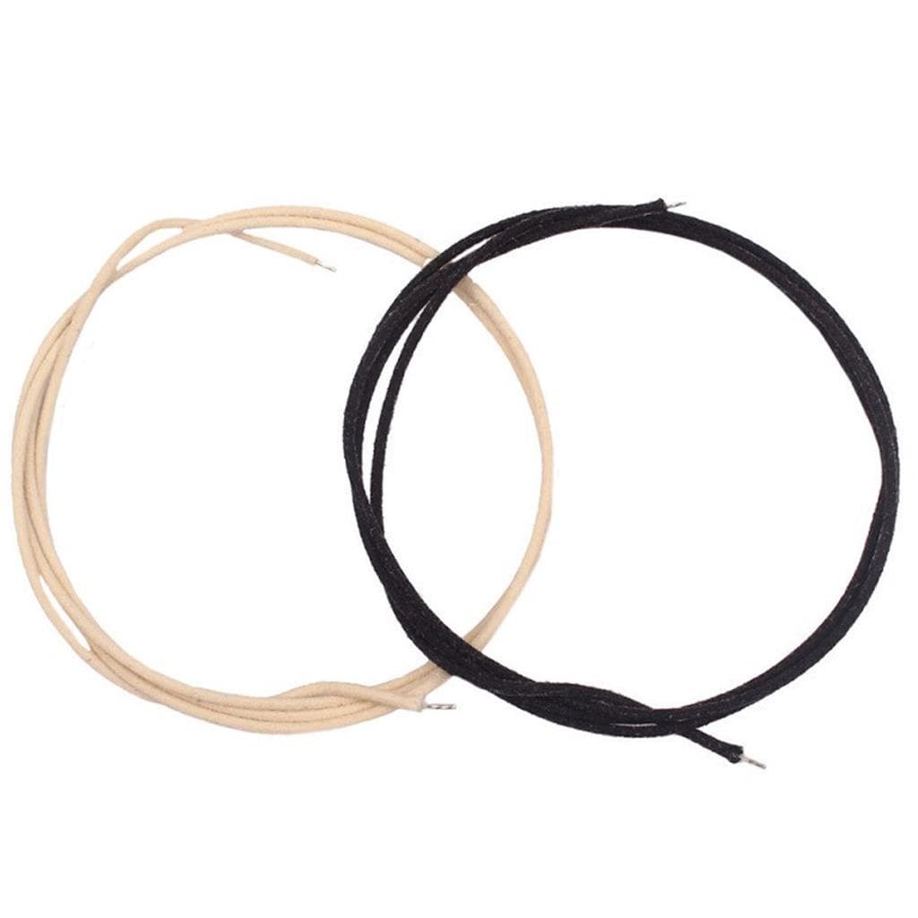 Fio De Pano Vintage Para Guitarra Contra Baixo Branco e Preto 22AWG