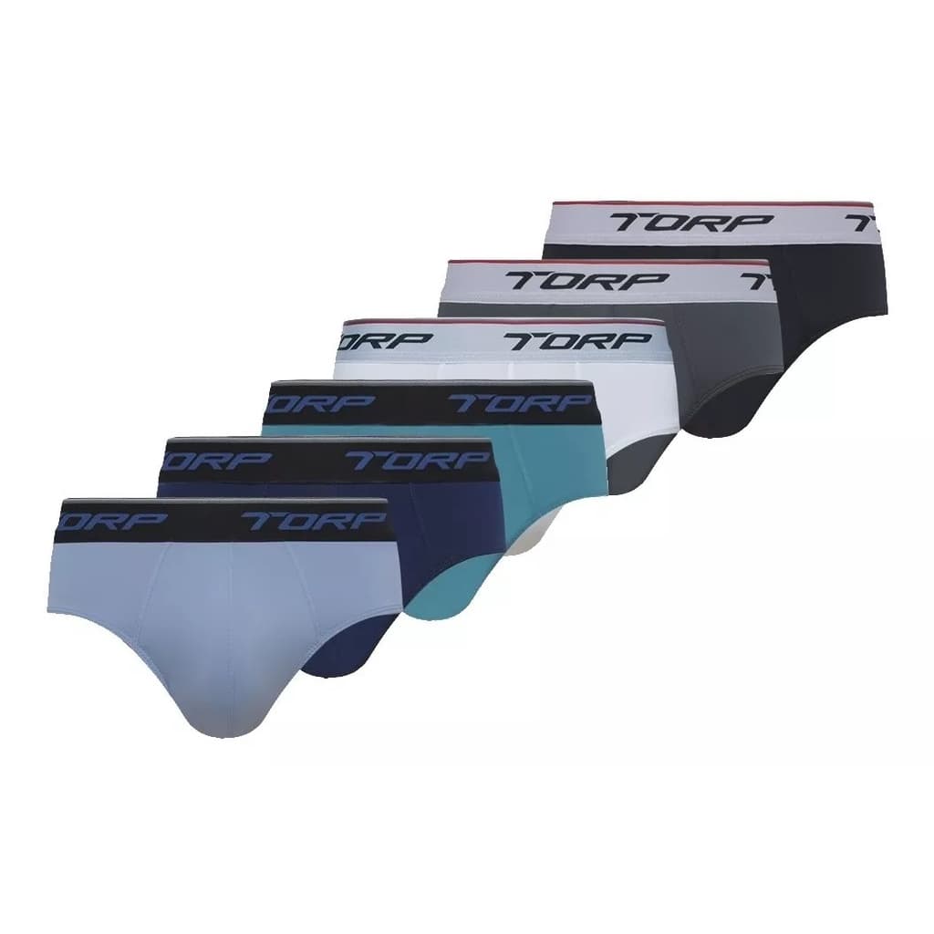 Kit 6 Com Unidades Cuecas Torp Slip Algodão Adulto 7004