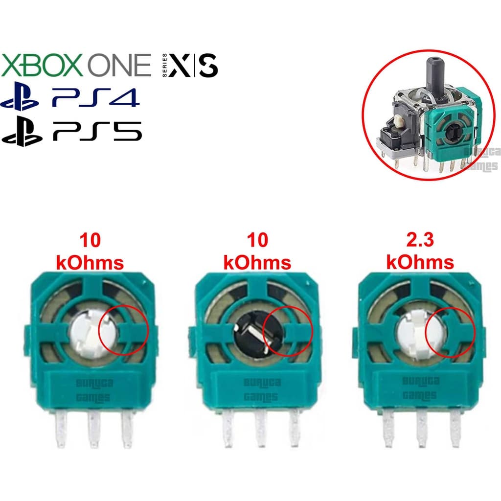 Sensor potenciômetro para analógico 3D original ALPS de controles de Xbox One, XBOX Series, PS4, PS5