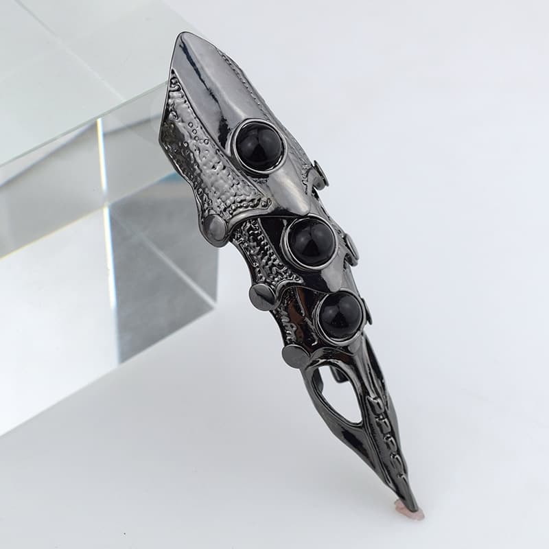 Anel De Dedo Punk Preto Vintage Para Mulheres Armadura De Garra De Dragão Gótica Anéis De Junção Móveis Jóias Acessórios