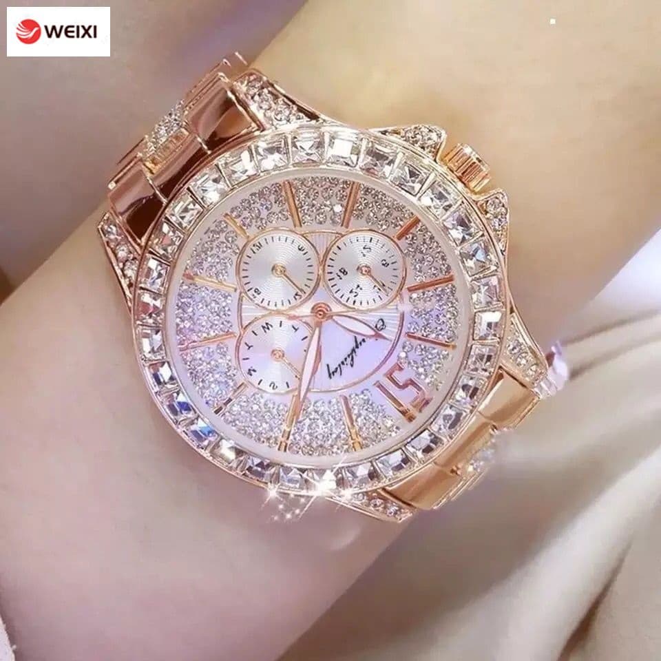 Moda Luxo Três Olhos Cristal de Luxo Três Olhos Cristal de Cristal de Diamante Completo Relógio de Cristal de Mulheres Relógio de Cristal Piscando Mulheres