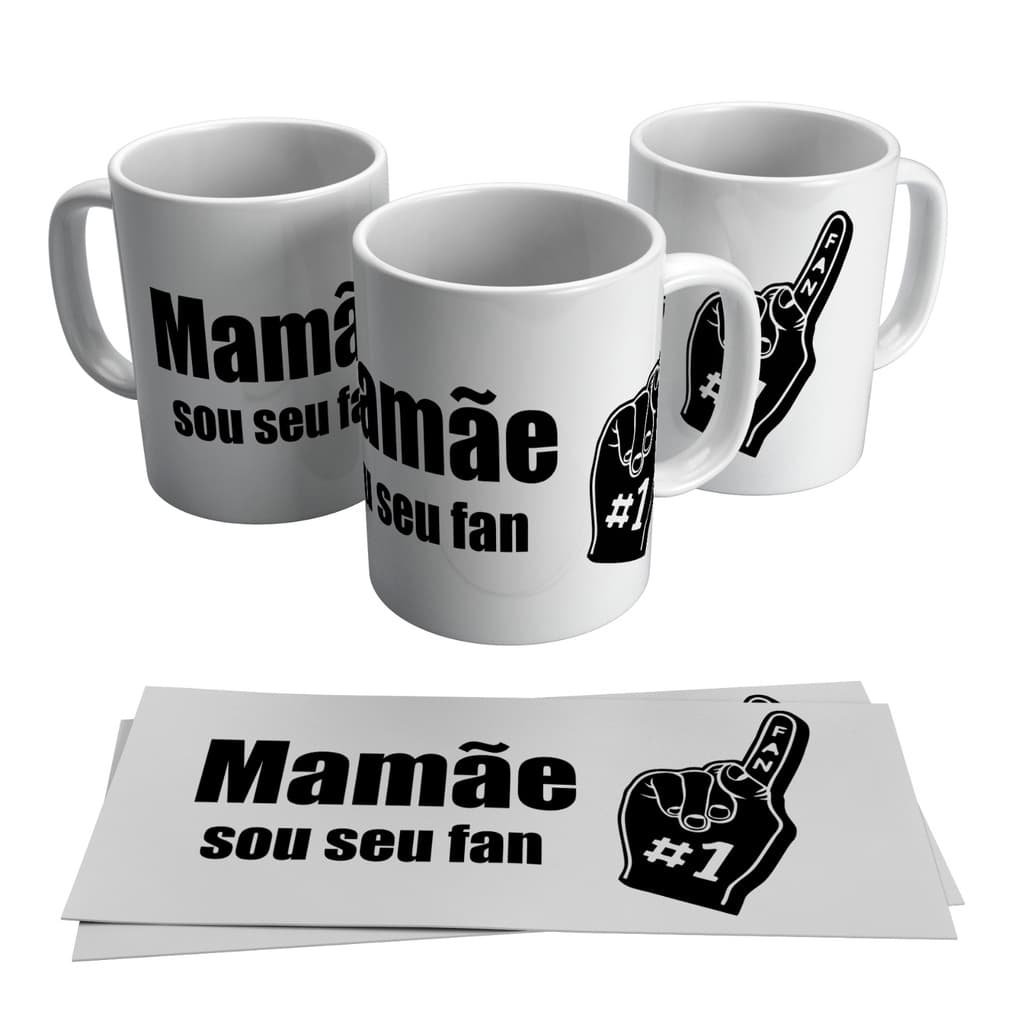 Caneca De Porcelana Personalizada Mamãe Sou fã C
