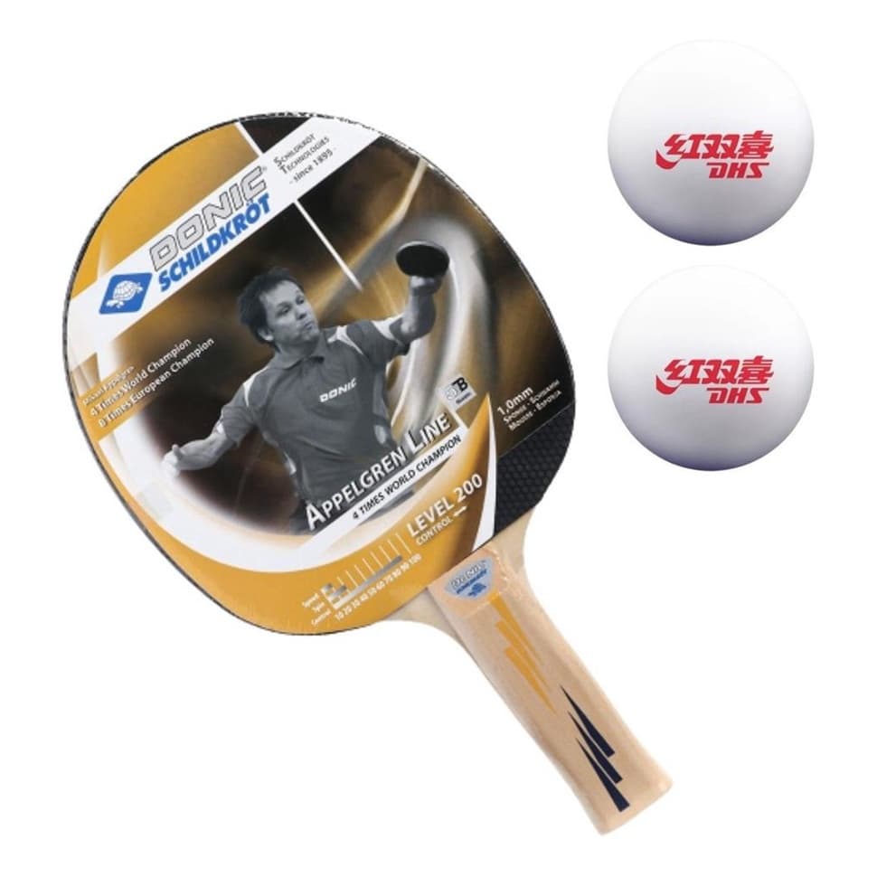 Raquete Ping Pong Tenis De Mesa Classica + 02 Bolas Dhs