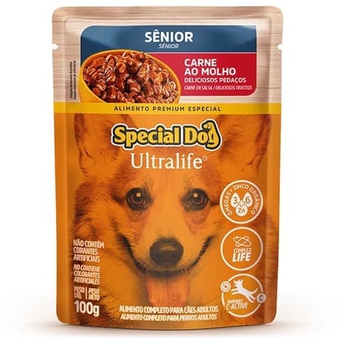 Ração Úmida Sachê Special Dog Ultralife Sênior Ração Úmida Para Cães Sabor Carne  - 100 g