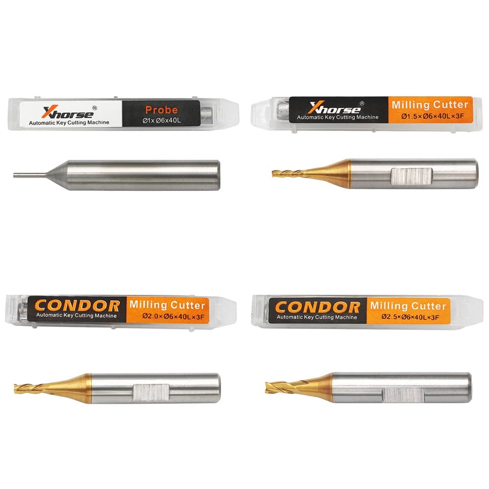 1.0mm 1.5mm 2.0mm 2.5mm Sonda De Fresa Para Xhorse CONDOR MINI Plus Dolphin XP-005 Máquina De Corte De Chave Automática