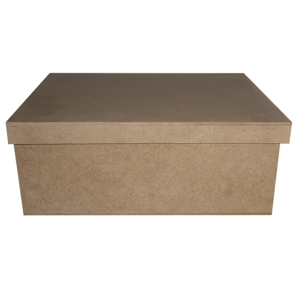 Caixa Retangular Tampa de Sapato 23x17x9 Kit 10un Mdf Madeira
