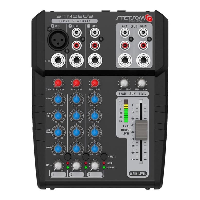 Mesa Som Automotivo Stm 0803 Stetsom 3 Canais 4 Bandas
