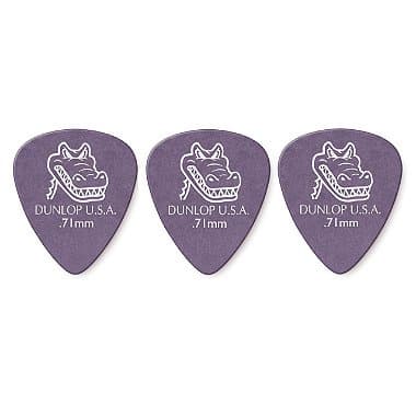 Palheta Dunlop Gator Grip 0,71mm Delrin Roxa 3 Unidades
