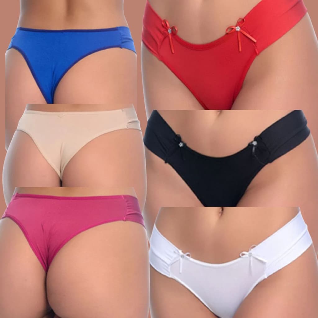 KIT c/12 Calcinha Tanga de Microfibra Para o dia Dias  - Agyla Tanga