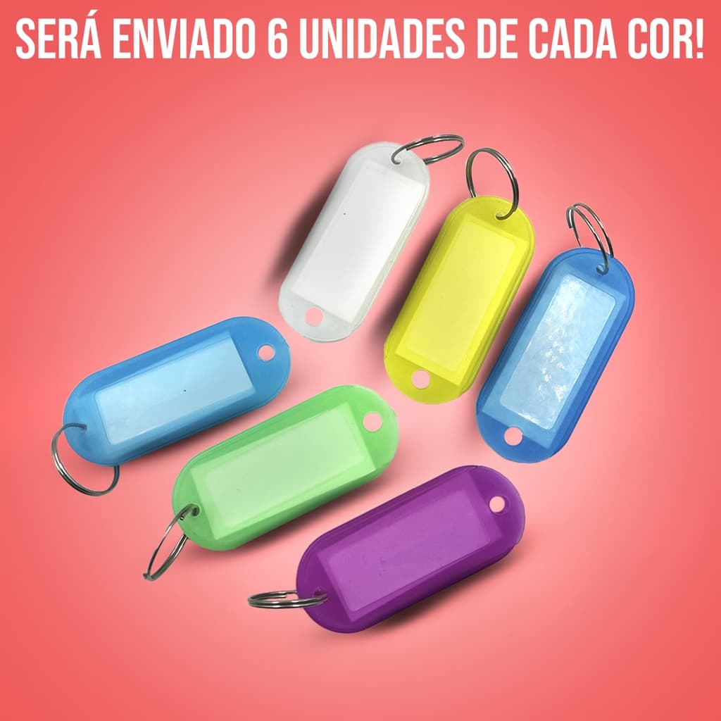 Chaveiro Identificador Organizador Chave 12pçs Escrita Color