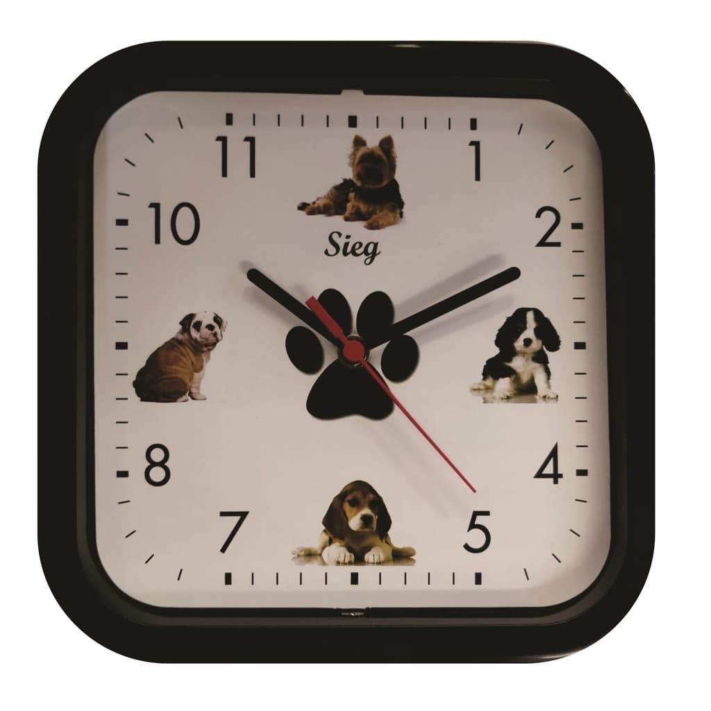 RELOGIO DE PAREDE QUADRADO HORA DOS PETS 25CM
