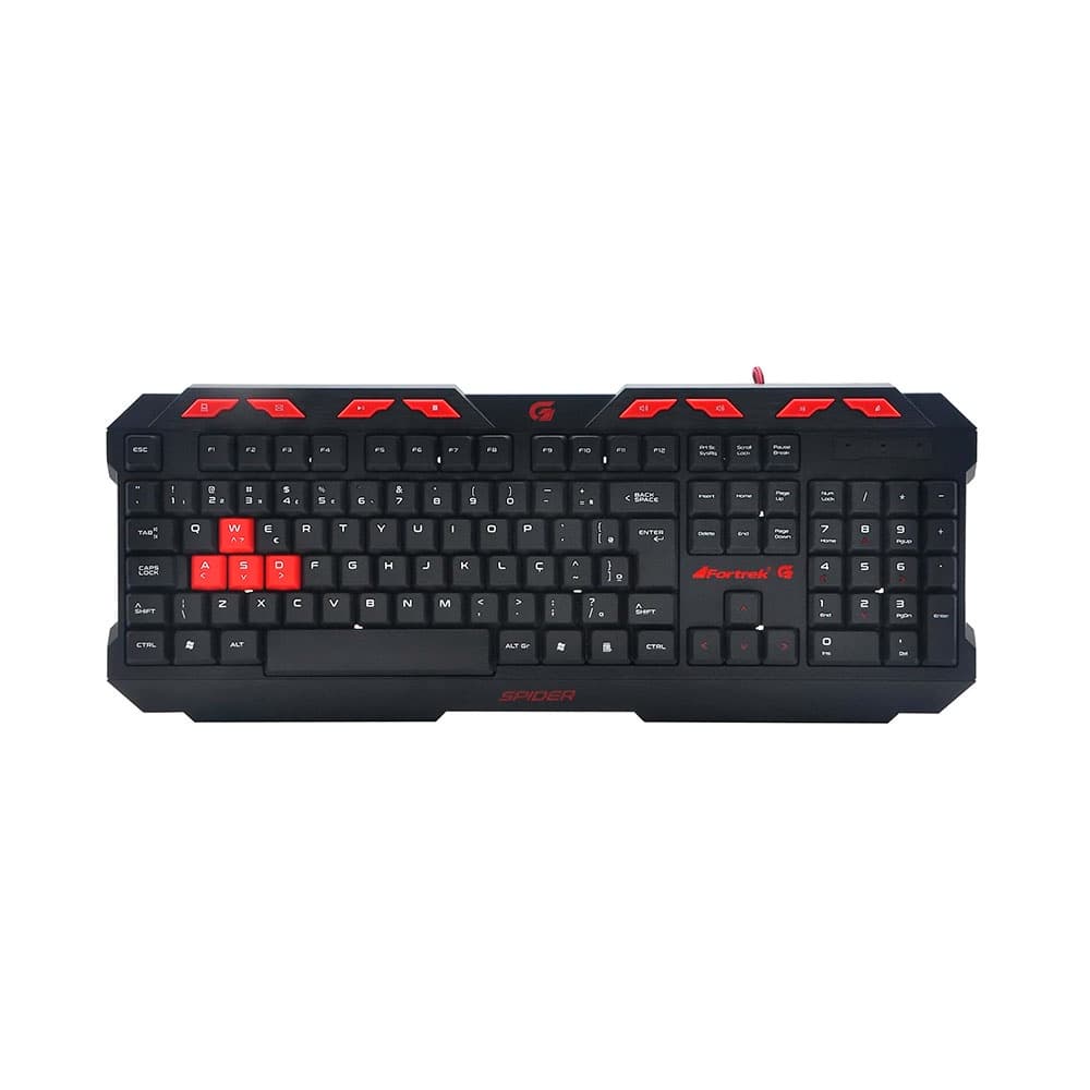 Teclado Gamer Fortrek Spider GK706 Preto/Vermelho - AC2404