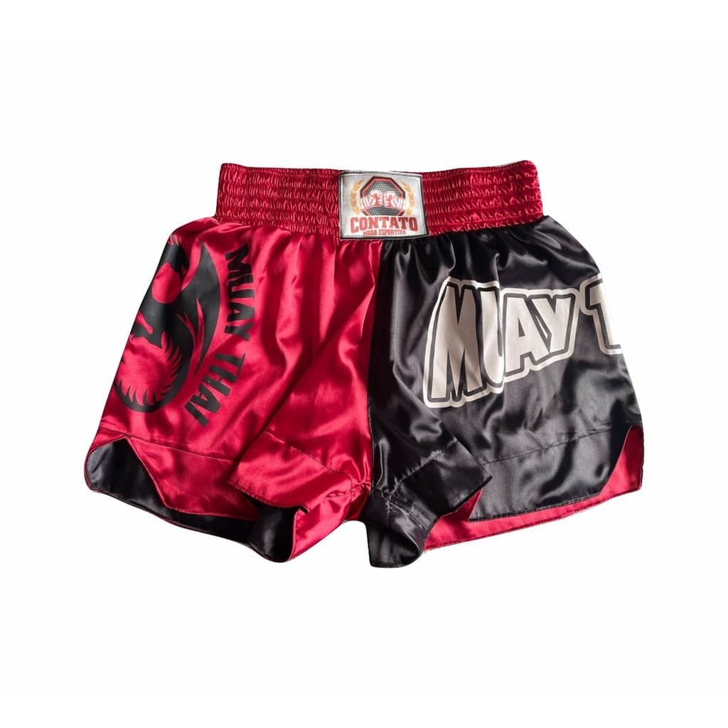 Short Muay Thai Cetim Com Elastano