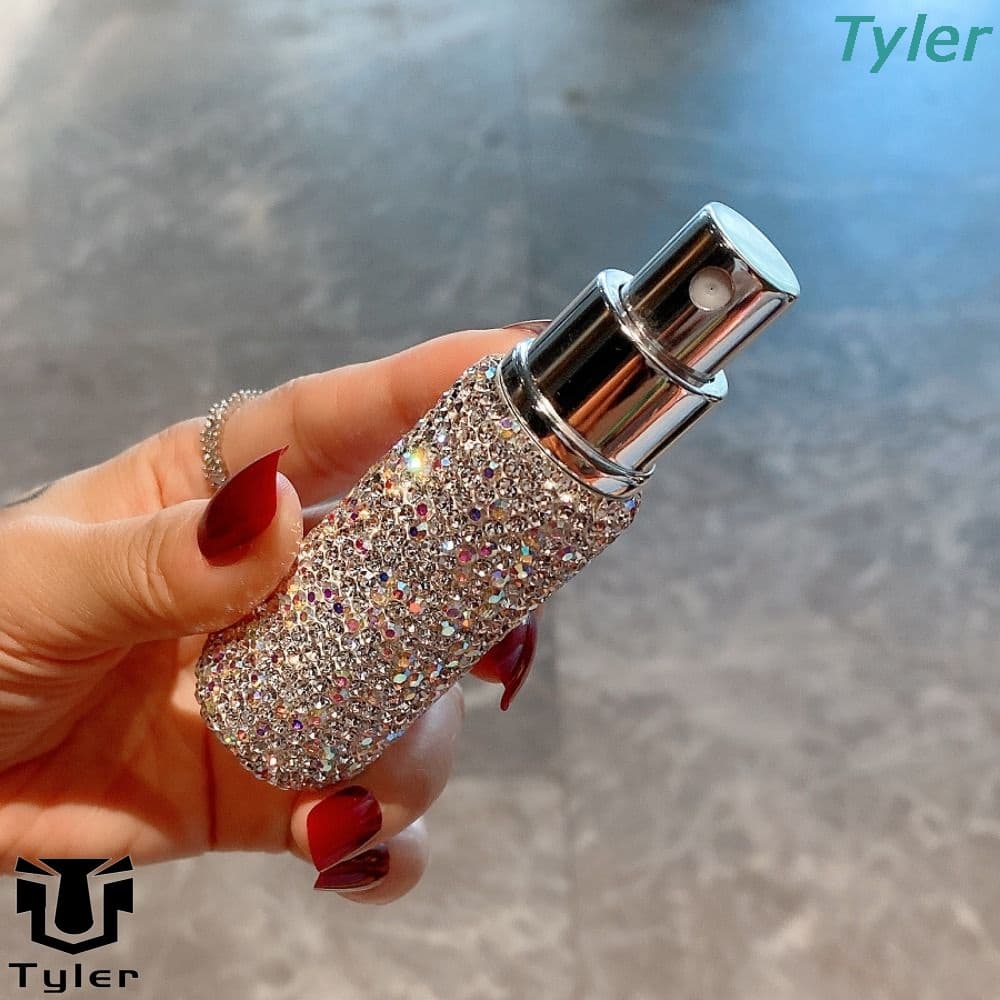 TYLER Frasco De Spray Refilável , Bomba De Prensa Luxo Com Diamante , Recipiente De Cosméticos Vazio Névoa Fina Mini Mulher