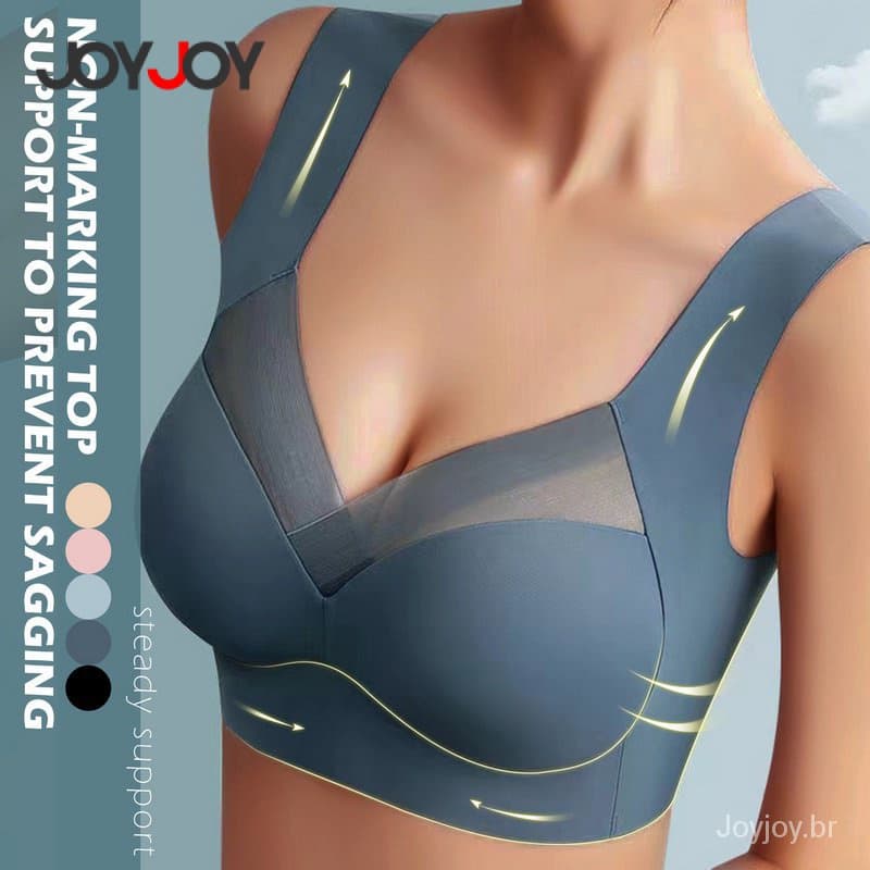 Joyjoy Plus Size Sutiã de Látex Feminino – Bralette Sem Costura, Básico Reforçado com Bojo em Microfibra, Tamanhos Grand