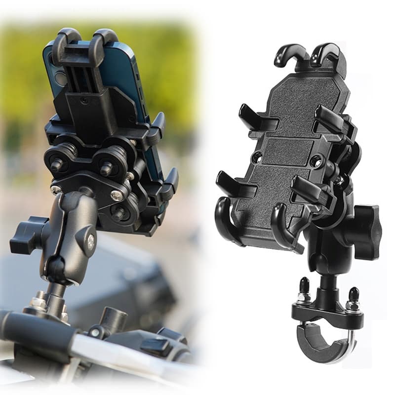 Suporte Para Telefone De Motocicleta C/Amortecedor De Choque Celular De 4,7-7,1 Polegadas À Prova