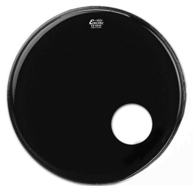 Pele Encore Remo Ambassador Ebony Bass 22¨ Resposta de bumbo com furo frontal (10618)