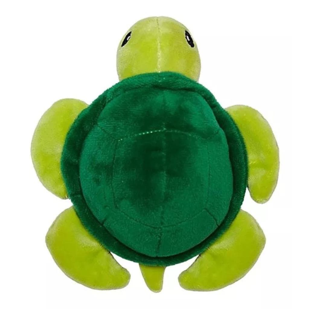 Brinquedo Mordedor Pet Pelucia 16cm com Apito Sonoro Tartaruga para Caes de Medio ou Pequeno Porte