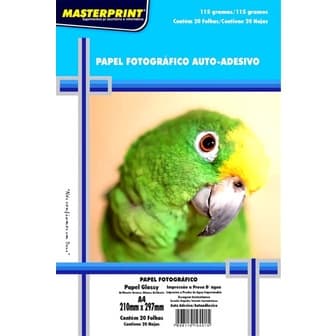 Papel Fotográfico Adesivo A4 Glossy 115g 100 Fls Masterprint