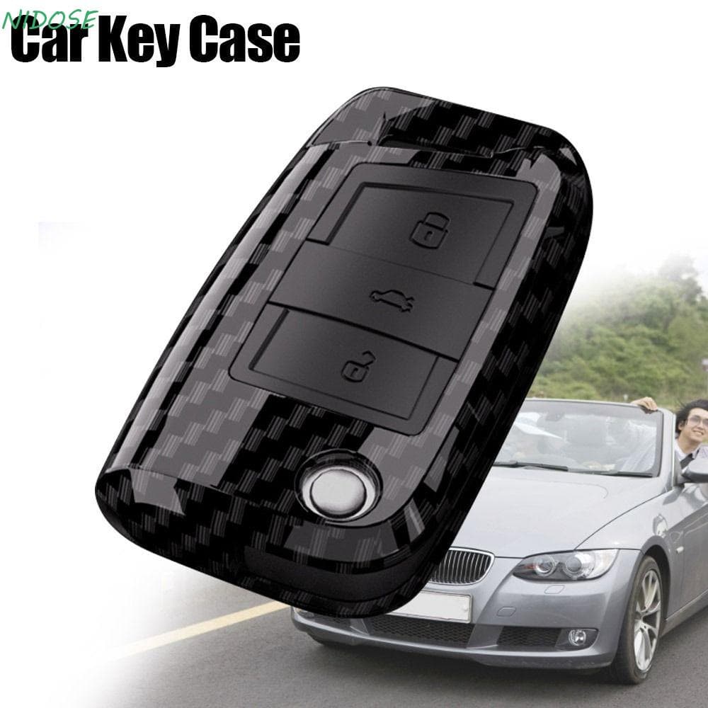 Capa Para Chave Remota De Carro NIDOSE , De Fibra De Carbono , VW Volkswagen/Golf 7/MK7/Tiguan/MK2/Skoda/Octavia