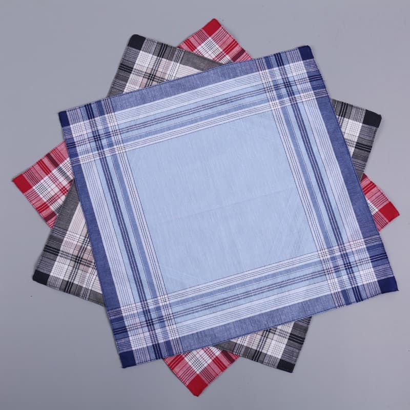 3 Pçs 40x40cm Quadrado Xadrez Listrado Lenços Masculino Clássico Vintage Algodão Toalha Presente De Festa De Casamento