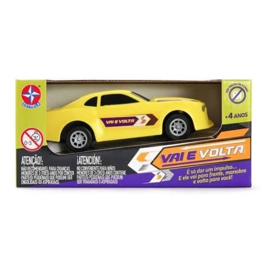 Brinquedo Carro Vai e Volta Estrela Modelo Esportivo Amarelo