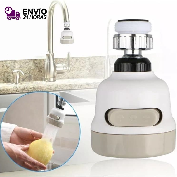 Bico Adaptador De Torneira Com 3 Jatos Reguláveis Bico Adaptador De Torneira De Cozinha (22mm De Diâmetro De Boca Do Bico)