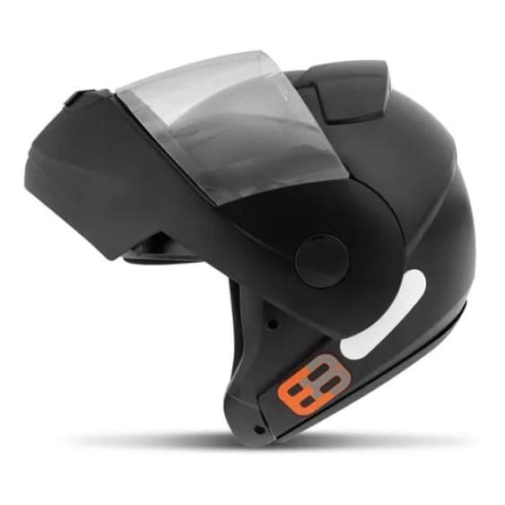 Capacete Articulado Masculino Ebf E8 Solid Preto Fosco (Robocop) Moto