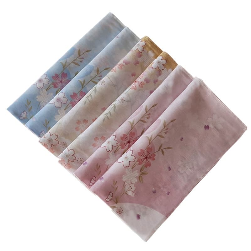 3 Pçs 45x45cm Quadrado Algodão Moda Flor De Cerejeira Senhora Lenço Feminino Rosto Toalha Presente De Festa