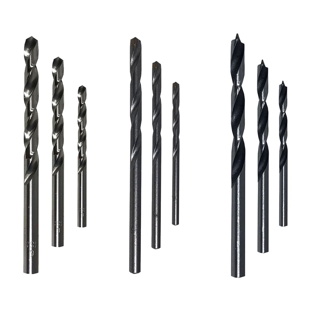 JOGO 9 PCS ( 3 BROCAS TAM 5) (3 BROCAS TAM 6) ( 3 BROCAS TAM 8) P/ AÇO - CONCRETO - MADEIRA