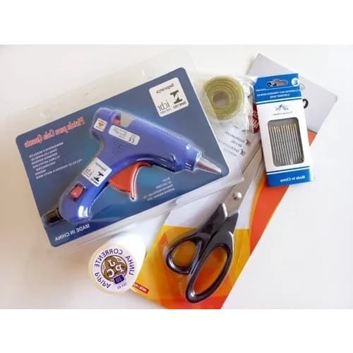 Kit Iniciante Para Costura Laços Artesanato - Pistola de cola quente bastão de cola quente agulha linha de pipa tesoura