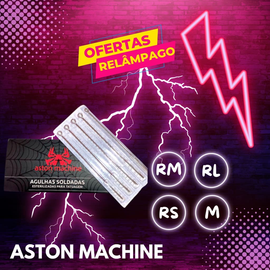 Agulhas Aston Machine Tattoo Tatuagem 5 Unidades