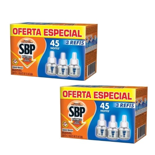 KIT COM 2 SBP REFIL Elétrico com 3 unidades 35ml  (2 SBP REFIL COM 3 UNIDADES)