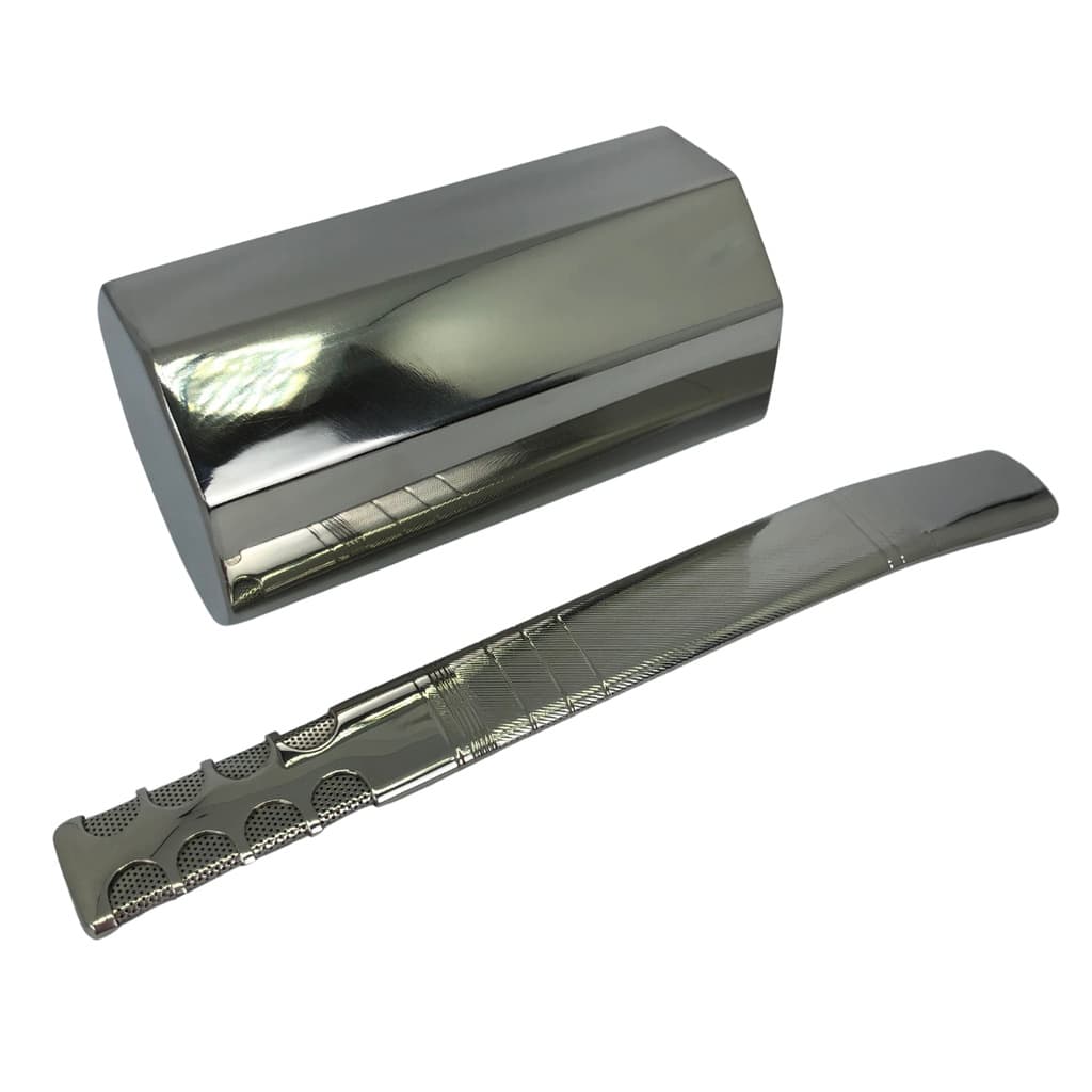 Kit tereré inox luxo copo cuia octogonal 300ml prata + bomba tela frisado lateral 20cm larga + escova de higienização