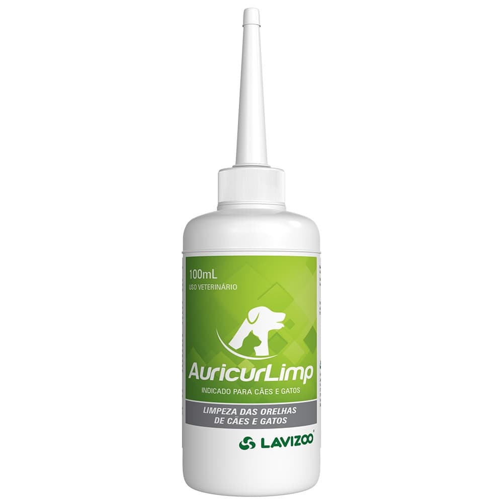 Solução Limpa Orelhas Auricur Limp 100ml Lavizoo