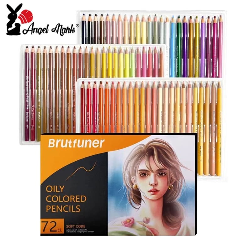 Brutfuner 26/50/72Colors Sketch Cor Lápis De Carvão De Madeira Retrato Profissional Desenho Arte Oleoso Suprimentos