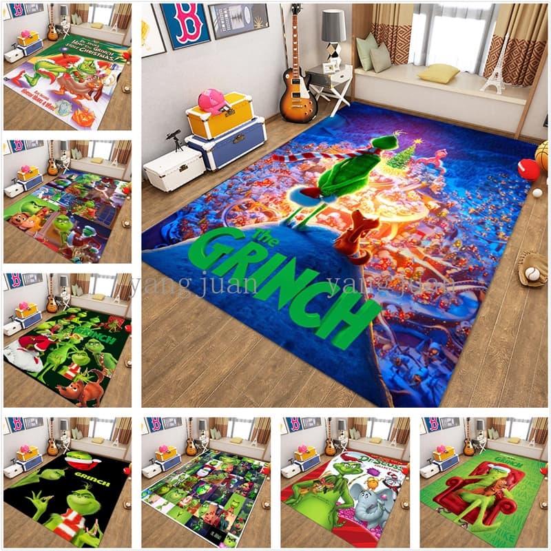 Tapete De Natal Como O Grinch Roubou Tapetes Quarto Cabeceira Sofá Porta Do Banheiro Absorvente E Antiderrapante Regiona