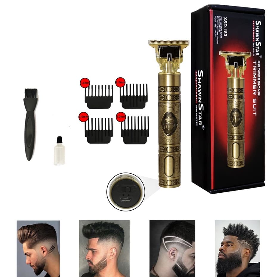 Máquina De Cortar Cabelo Eletrico Vintage Dragao e Fazer a Barba Masculina Profissional