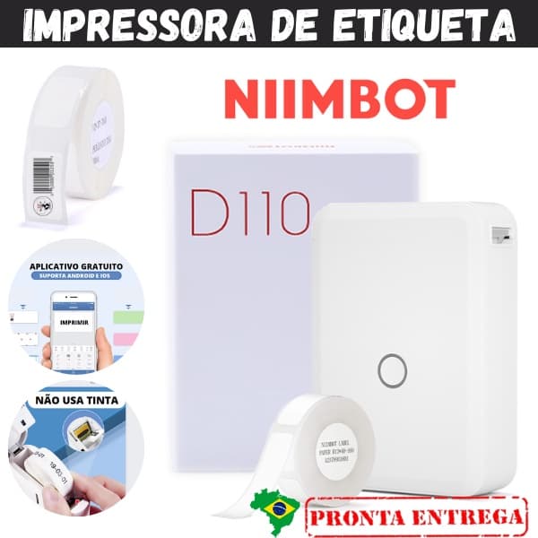 Impressora Etiqueta Niimbot D110 + 1 Rolo (pronta Entrega)