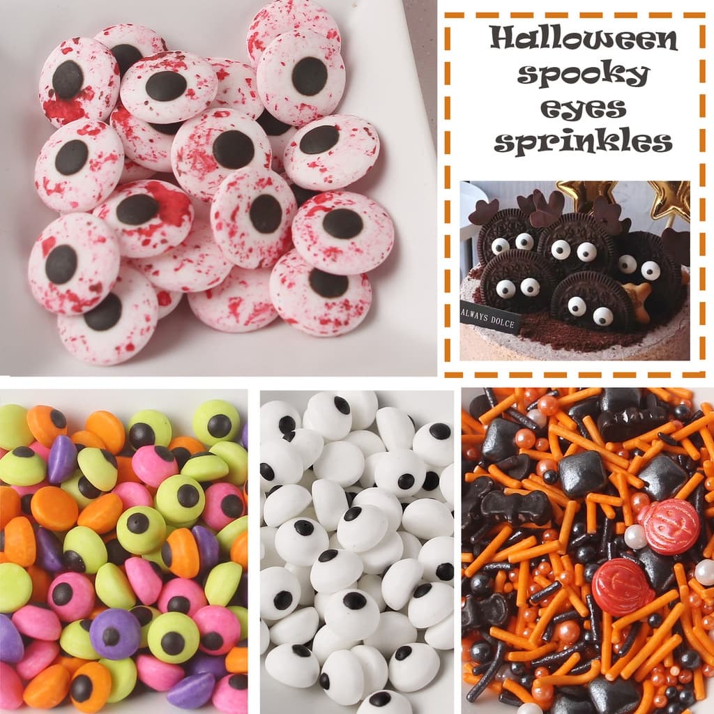 30g Olhos Granulado Globo Ocular Mistura De Açúcar Comestível Halloween Eye Sprinkle Drageias Chocolate Arroz